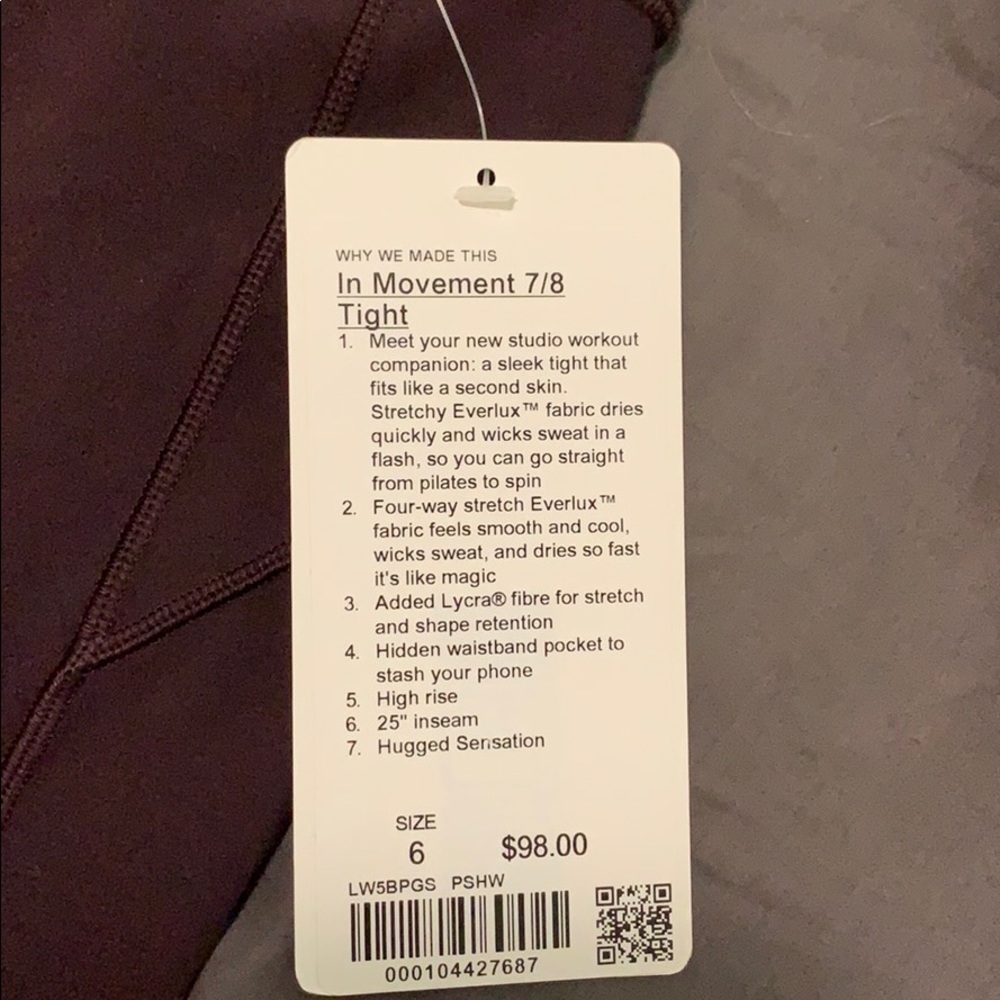 Lululemon In Movement 7/8 tight